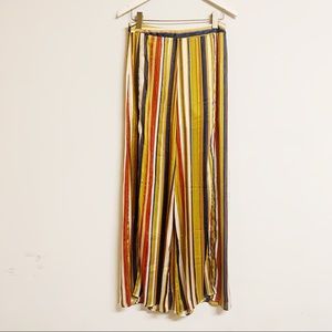 P.Cill Colorful Striped Flare Pant w/ Front Split